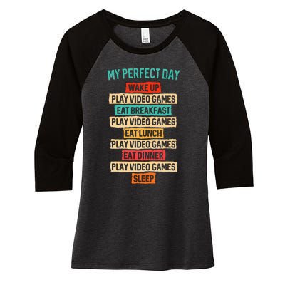 Funny Video Gaming Women's Tri-Blend 3/4-Sleeve Raglan Shirt