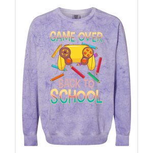 Funny Video Game Game Over Back To School Meaningful Gift Colorblast Crewneck Sweatshirt