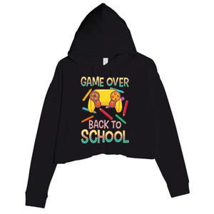 Funny Video Game Game Over Back To School Meaningful Gift Crop Fleece Hoodie