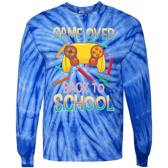 Funny Video Game Game Over Back To School Meaningful Gift Tie-Dye Long Sleeve Shirt