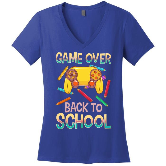 Funny Video Game Game Over Back To School Meaningful Gift Women's V-Neck T-Shirt