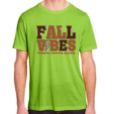 Fall Vibes Groovy Thankful Grateful Blessed Pumpkin Spice Cool Gift Adult ChromaSoft Performance T-Shirt