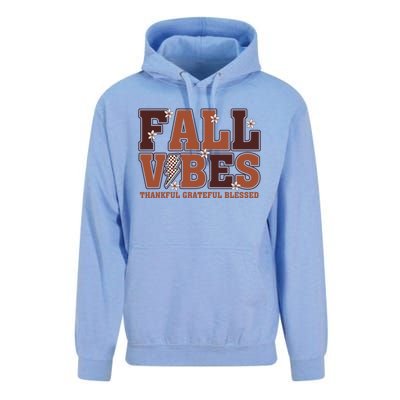 Fall Vibes Groovy Thankful Grateful Blessed Pumpkin Spice Cool Gift Unisex Surf Hoodie