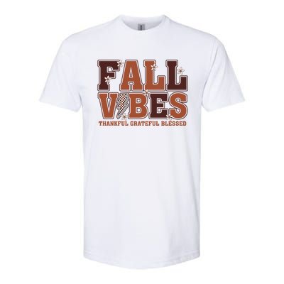 Fall Vibes Groovy Thankful Grateful Blessed Pumpkin Spice Cool Gift Softstyle CVC T-Shirt