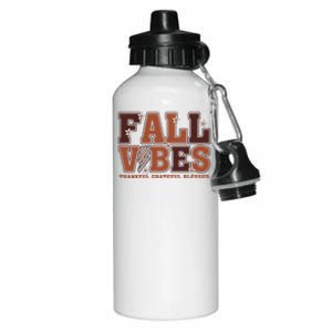 Fall Vibes Groovy Thankful Grateful Blessed Pumpkin Spice Cool Gift Aluminum Water Bottle 