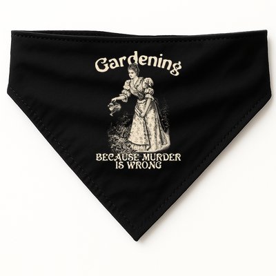 Funny Vintage Gardening Because Murder Is Wrong Gardening Plant Lover USA-Made Doggie Bandana