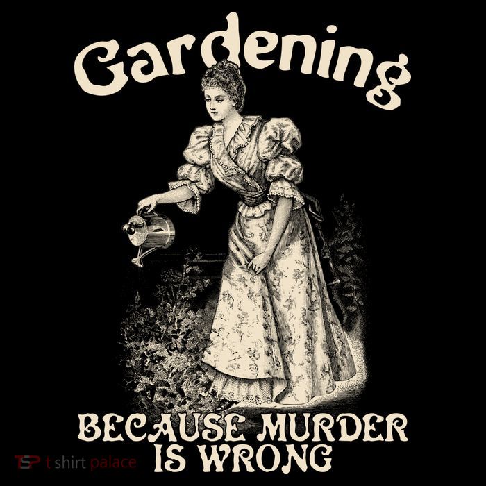 Funny Vintage Gardening Because Murder Is Wrong Gardening Plant Lover Apron