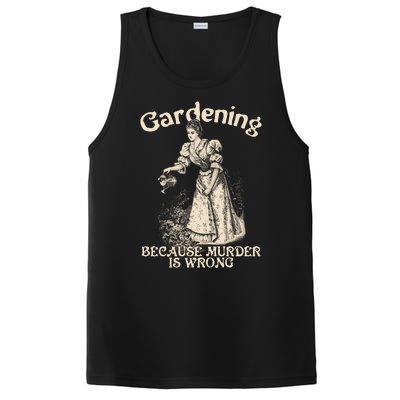 Funny Vintage Gardening Because Murder Is Wrong Gardening Plant Lover PosiCharge Competitor Tank