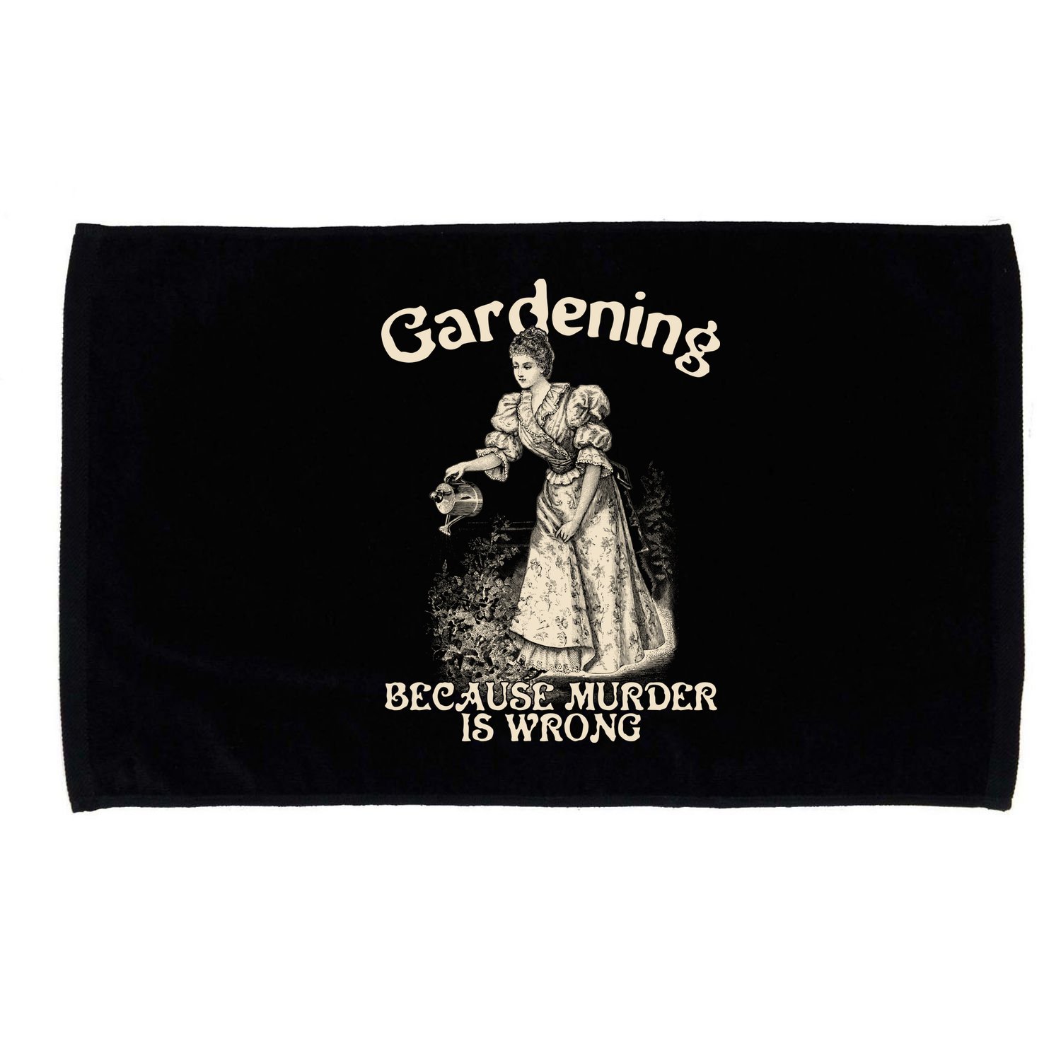 Funny Vintage Gardening Because Murder Is Wrong Gardening Plant Lover Microfiber Hand Towel