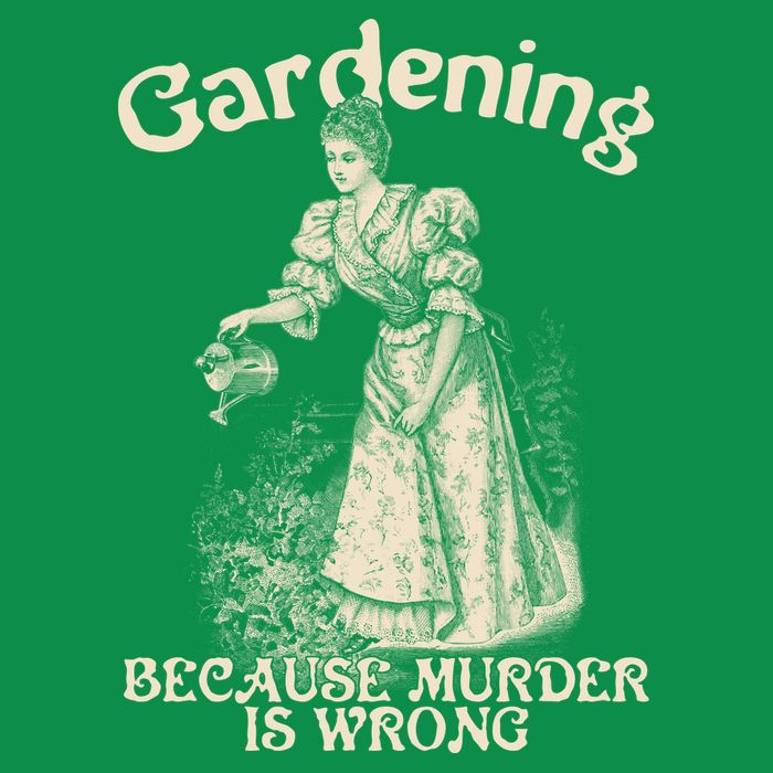 Funny Vintage Gardening Because Murder Is Wrong Gardening Plant Lover Hoodie