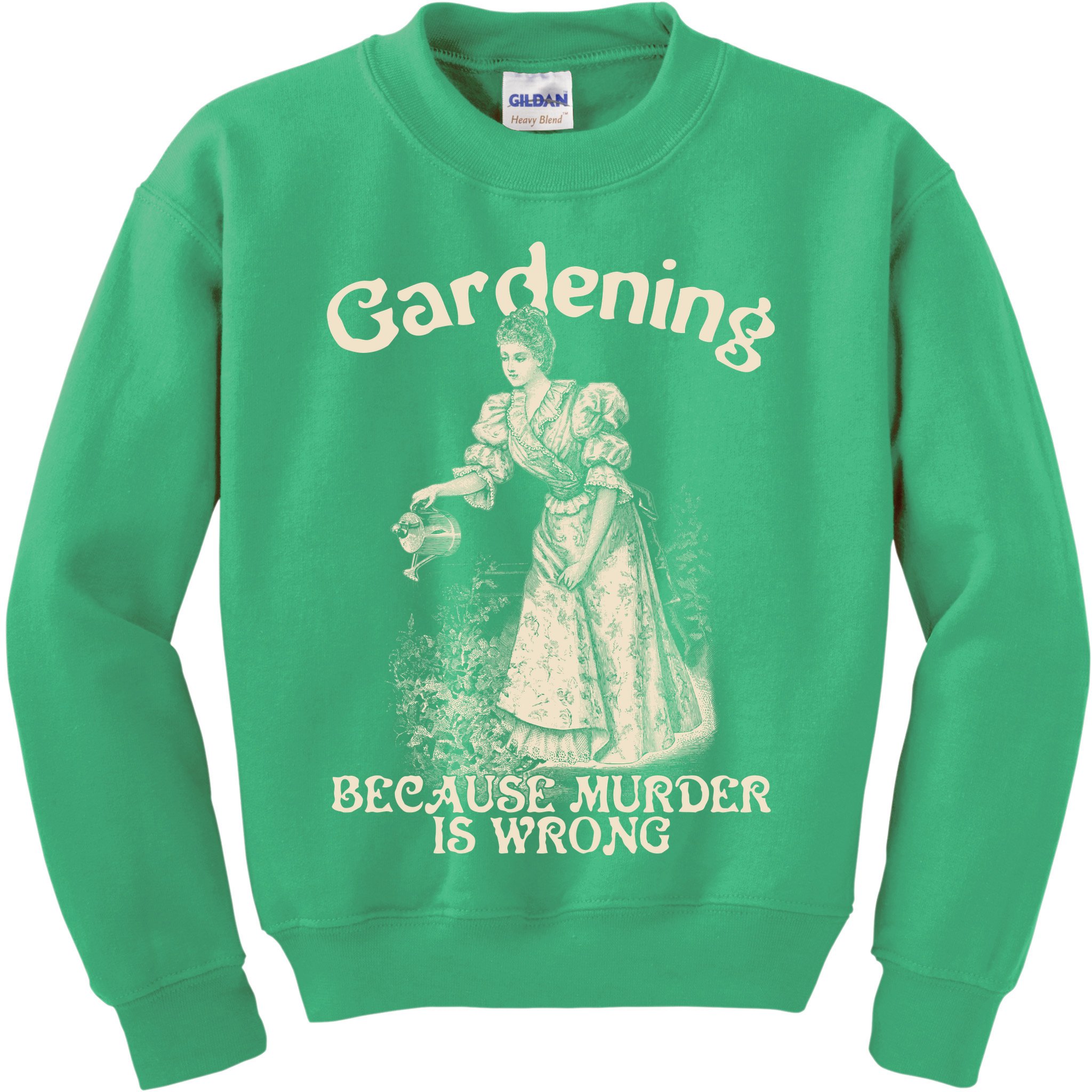 Funny Vintage Gardening Because Murder Is Wrong Gardening Plant Lover Kids Sweatshirt