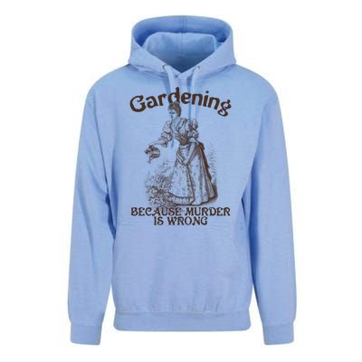 Funny Vintage Gardening Because Murder Is Wrong Gardening Plant Lover Unisex Surf Hoodie