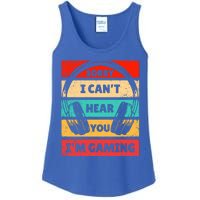 Funny Vintage Gamer Sorry I Can't Hear You I'm Gaming Gift Ladies Essential Tank