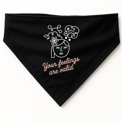 Feelings Valid Health Inspirational Quote USA-Made Doggie Bandana
