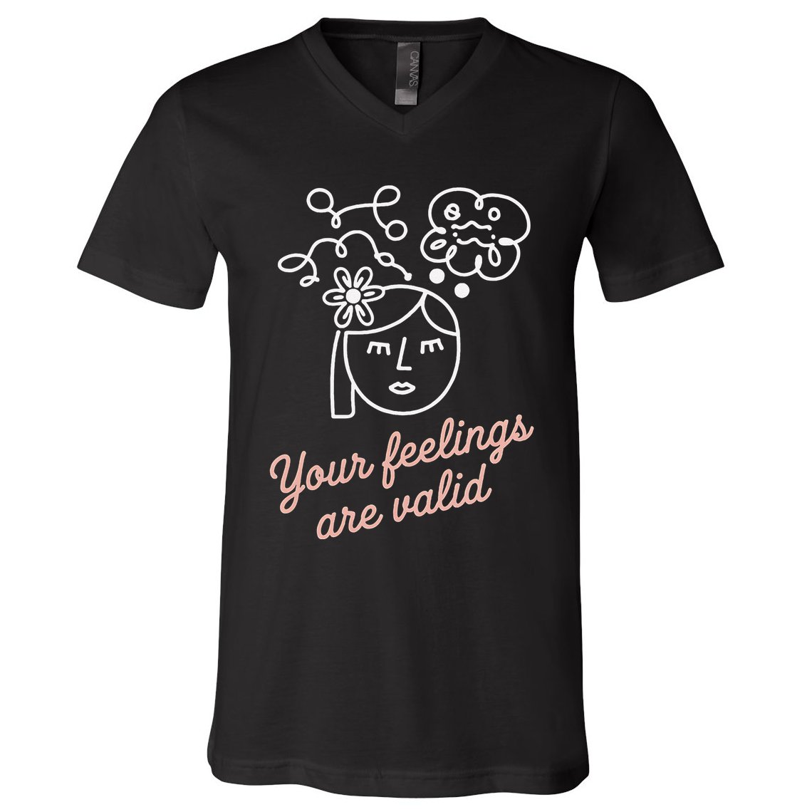 Feelings Valid Health Inspirational Quote V-Neck T-Shirt
