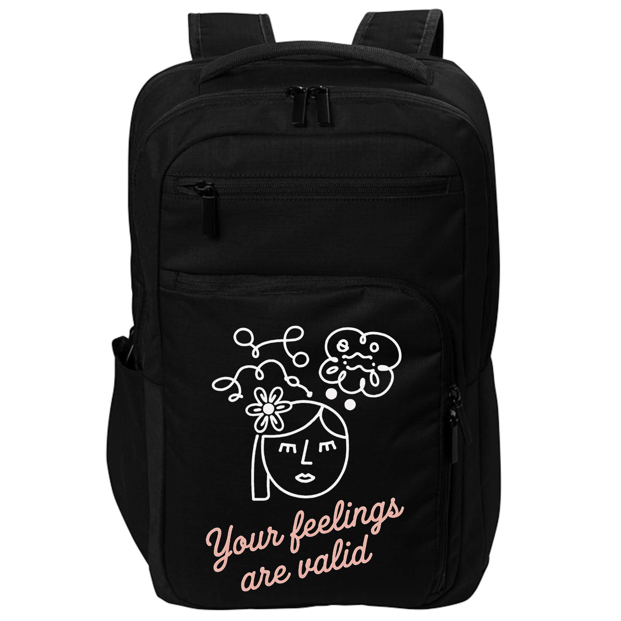 Feelings Valid Health Inspirational Quote Impact Tech Backpack