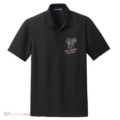 Feelings Valid Health Inspirational Quote Dry Zone Grid Polo