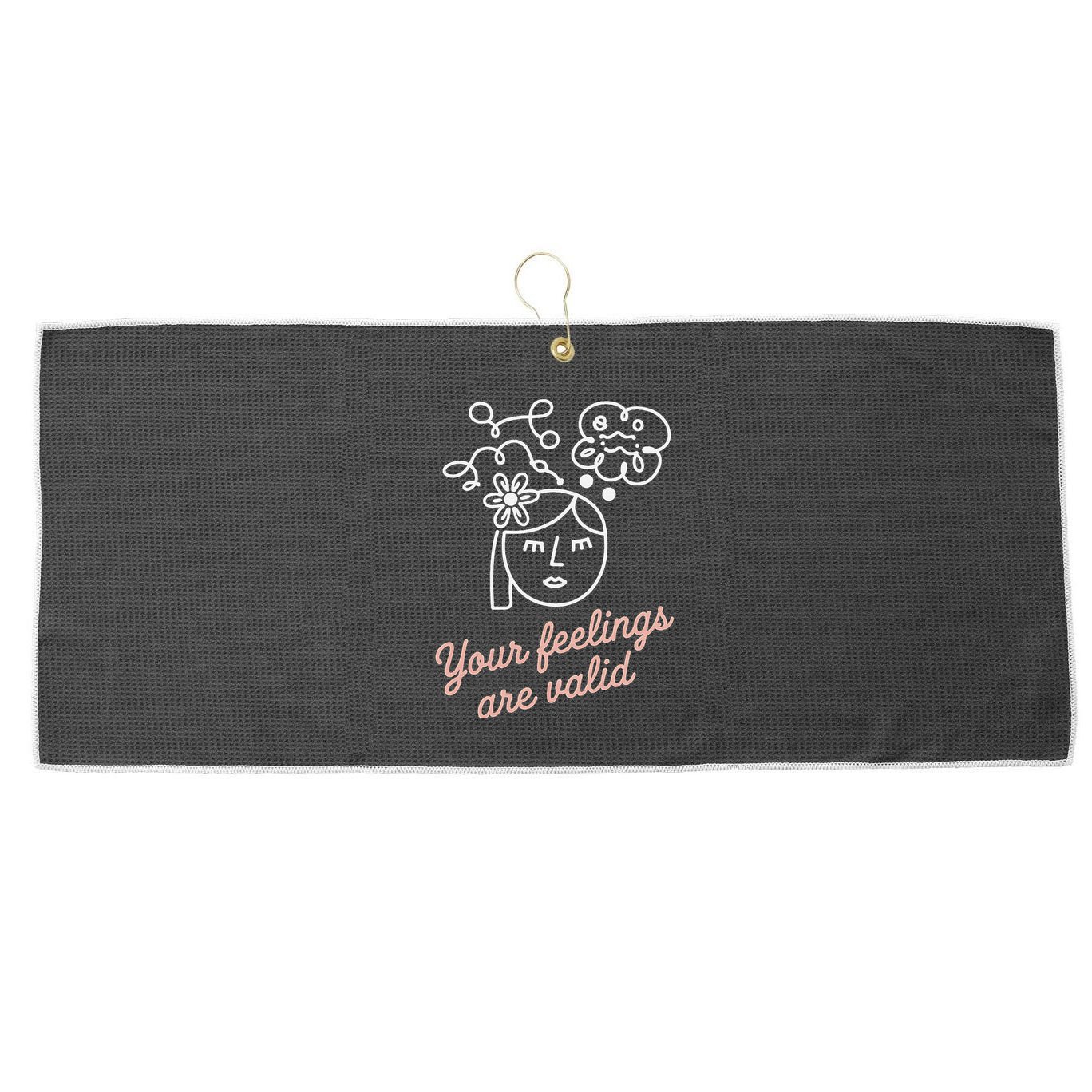 Feelings Valid Health Inspirational Quote Large Microfiber Waffle Golf Towel