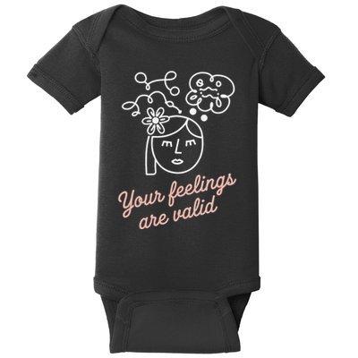 Feelings Valid Health Inspirational Quote Baby Bodysuit