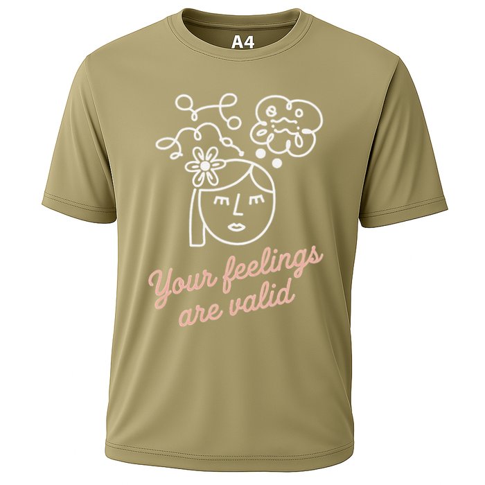 Feelings Valid Health Inspirational Quote Cooling Performance Crew T-Shirt