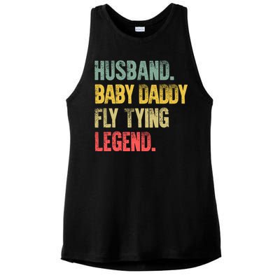 Funny Vintage Husband Daddy Fly Tying Legend Gift Ladies PosiCharge Tri-Blend Wicking Tank