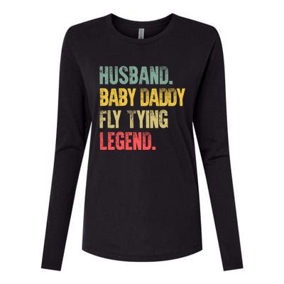 Funny Vintage Husband Daddy Fly Tying Legend Gift Womens Cotton Relaxed Long Sleeve T-Shirt