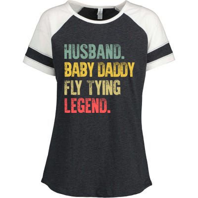 Funny Vintage Husband Daddy Fly Tying Legend Gift Enza Ladies Jersey Colorblock Tee