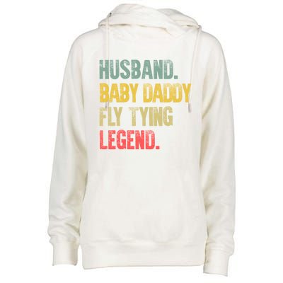 Funny Vintage Husband Daddy Fly Tying Legend Gift Womens Funnel Neck Pullover Hood