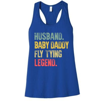 Funny Vintage Husband Daddy Fly Tying Legend Gift Women's Racerback Tank