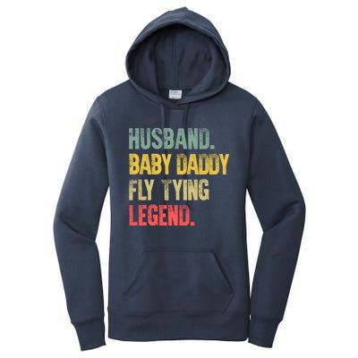 Funny Vintage Husband Daddy Fly Tying Legend Gift Women's Pullover Hoodie