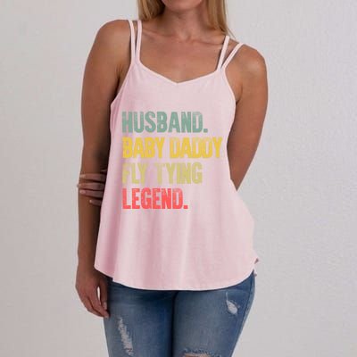 Funny Vintage Husband Daddy Fly Tying Legend Gift Women's Strappy Tank