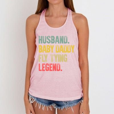 Funny Vintage Husband Daddy Fly Tying Legend Gift Women's Knotted Racerback Tank