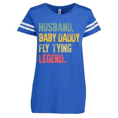 Funny Vintage Husband Daddy Fly Tying Legend Gift Enza Ladies Jersey Football T-Shirt