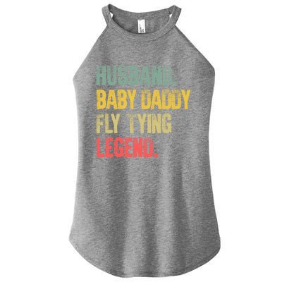 Funny Vintage Husband Daddy Fly Tying Legend Gift Women's Perfect Tri Rocker Tank