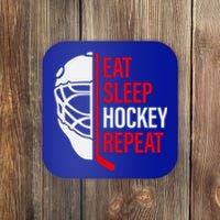 Funny Vintage Hockey Quote Eat Sleep Hockey Repeat Gift Coaster