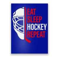 Funny Vintage Hockey Quote Eat Sleep Hockey Repeat Gift Poster