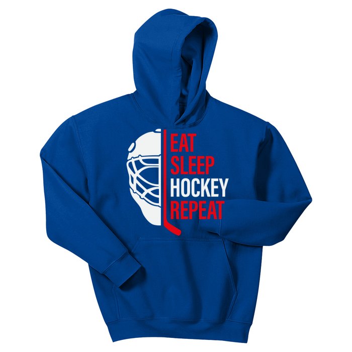 Funny Vintage Hockey Quote Eat Sleep Hockey Repeat Gift Kids Hoodie