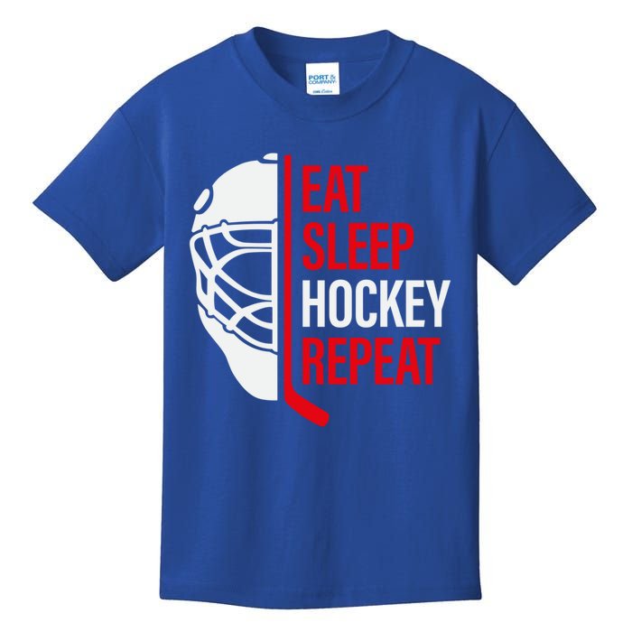 Funny Vintage Hockey Quote Eat Sleep Hockey Repeat Gift Kids T-Shirt