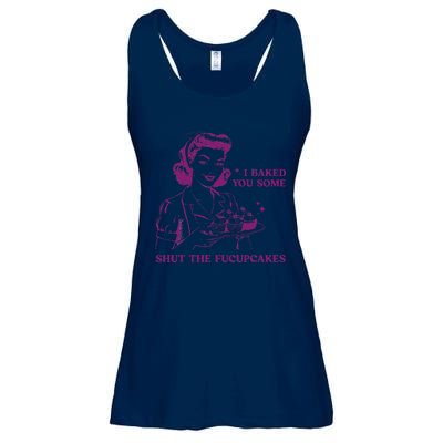 Funny Vintage Housewife I Baked You Some Shut The Fucupcakes Ladies Essential Flowy Tank