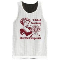 Funny Vintage Housewife I Baked You Some Shut The Fucupcakes Mesh Reversible Basketball Jersey Tank