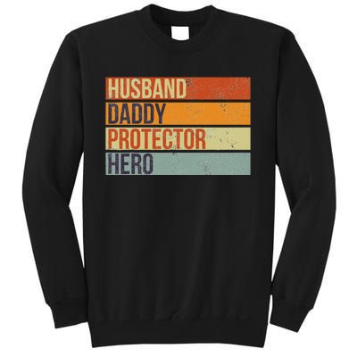 Funny Vintage Husband Daddy Protector Hero Fathers Day Dad Sweatshirt