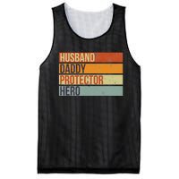 Funny Vintage Husband Daddy Protector Hero Fathers Day Dad Mesh Reversible Basketball Jersey Tank