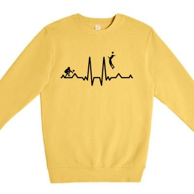 Funny Volleyball Heartbeat Volleyball Gift Premium Crewneck Sweatshirt