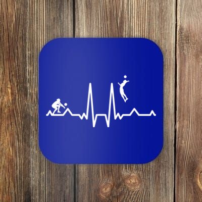 Funny Volleyball Heartbeat Volleyball Gift Coaster