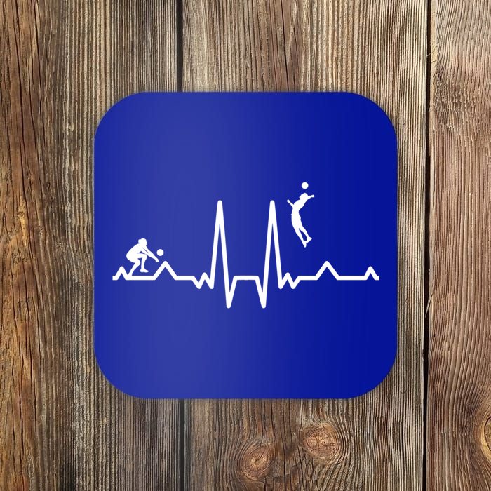 Funny Volleyball Heartbeat Volleyball Gift Coaster