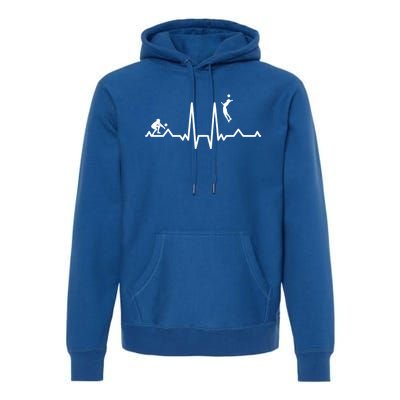 Funny Volleyball Heartbeat Volleyball Gift Premium Hoodie