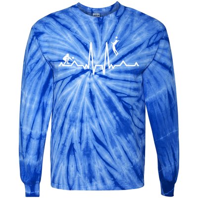 Funny Volleyball Heartbeat Volleyball Gift Tie-Dye Long Sleeve Shirt