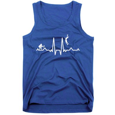 Funny Volleyball Heartbeat Volleyball Gift Tank Top