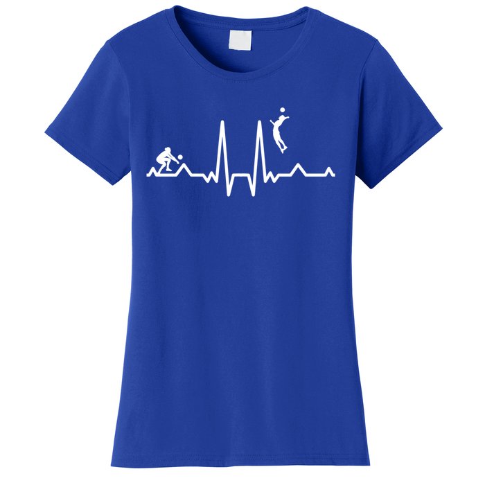 Funny Volleyball Heartbeat Volleyball Gift Women's T-Shirt