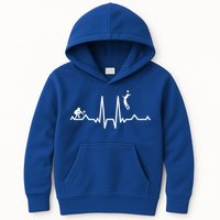 Funny Volleyball Heartbeat Volleyball Gift Kids Hoodie